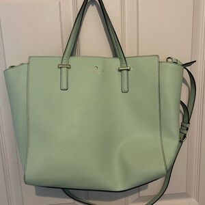 kate spade Mint Green Saffiano Tote with Shoulder Strap